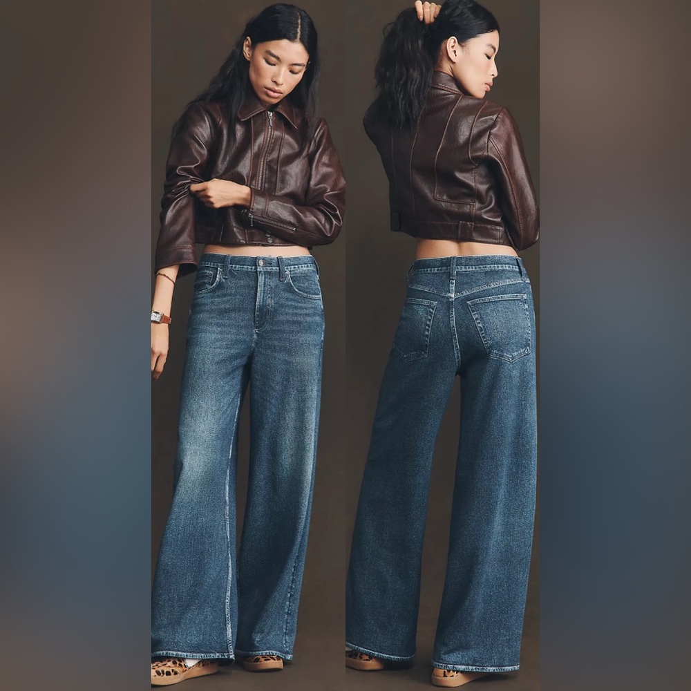 NWT rag & bone rb Miramar Terry Sofie Ankle Pant Jeans in Venice Sz 26 Wide-Leg